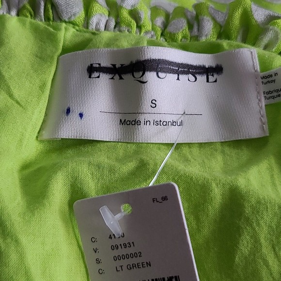 Anthropologie Exquise Meryl Midi Dress Balloon Slv Sz S Lime Green NWT $218 - Picture 2 of 14